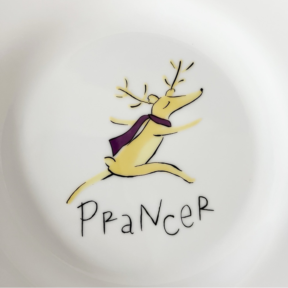 Pottery Barn limited edition discontinued reindeer salad dessert plate set of 3 - Picture 8 of 9